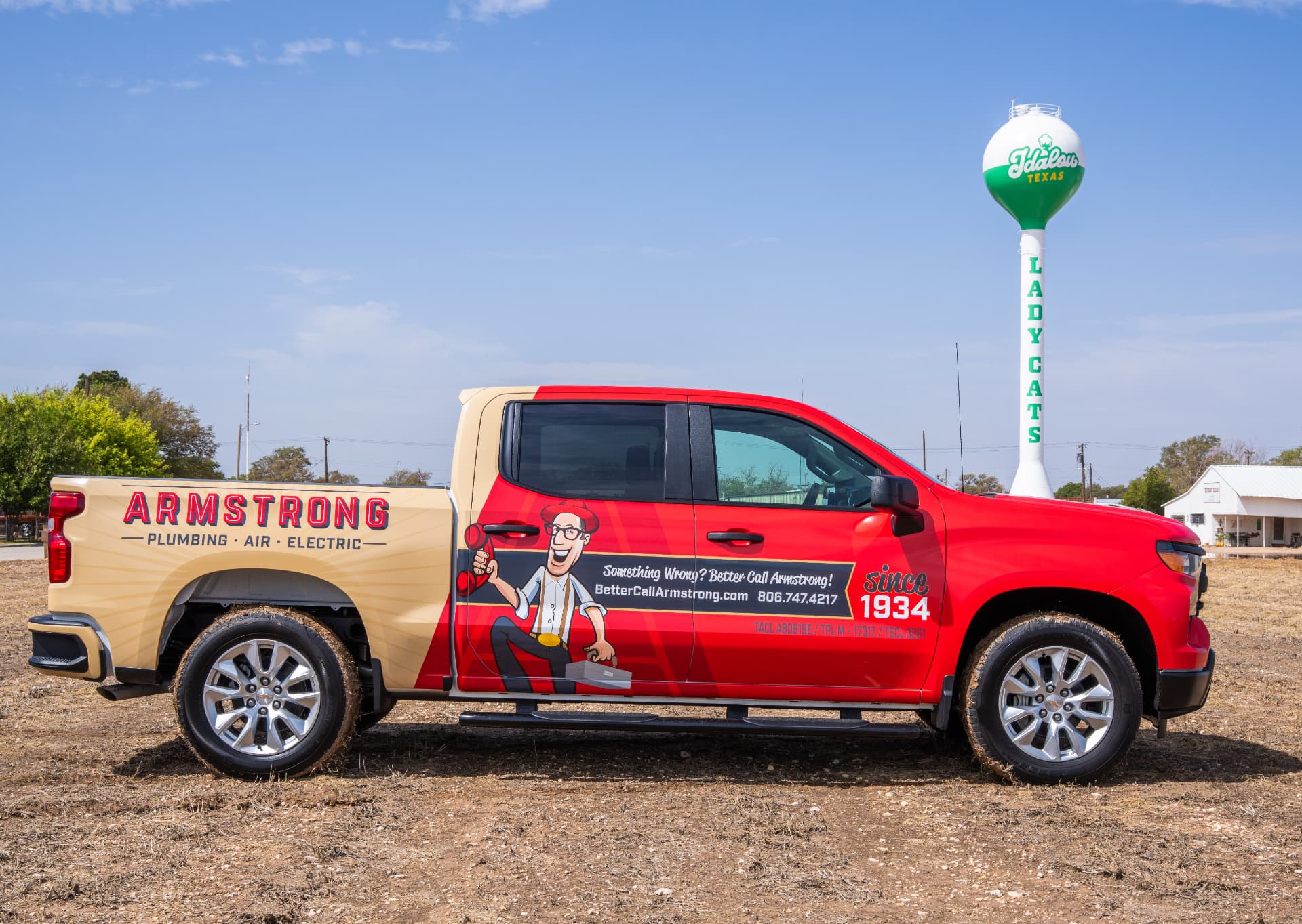 Armstrong service truck in Idalou, Texas