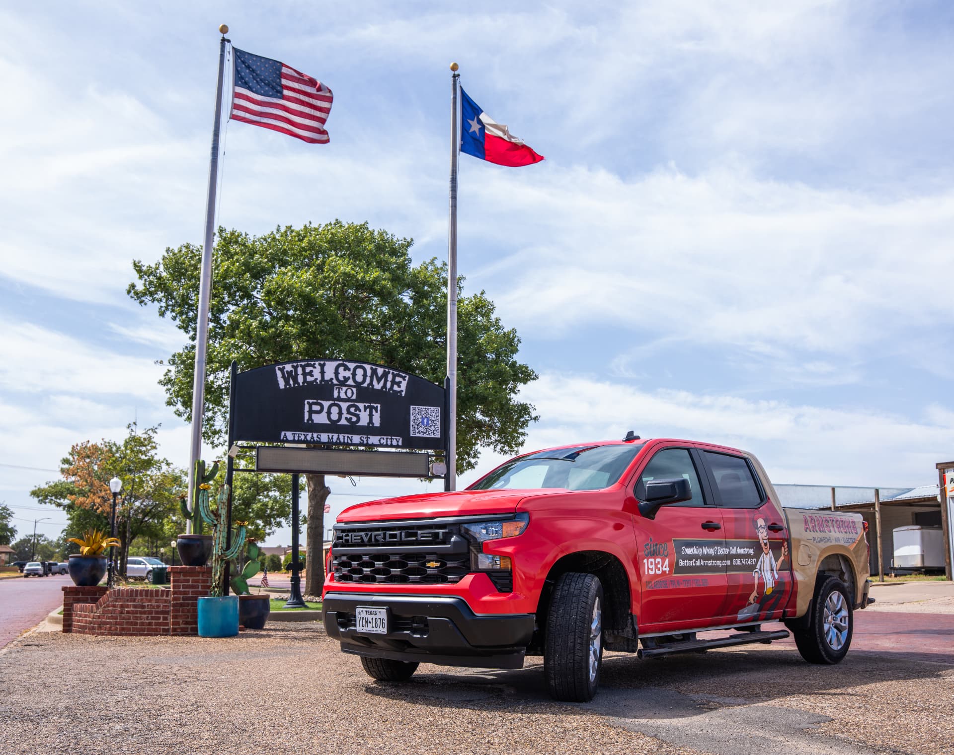 Armstrong service truck in Post, Texas