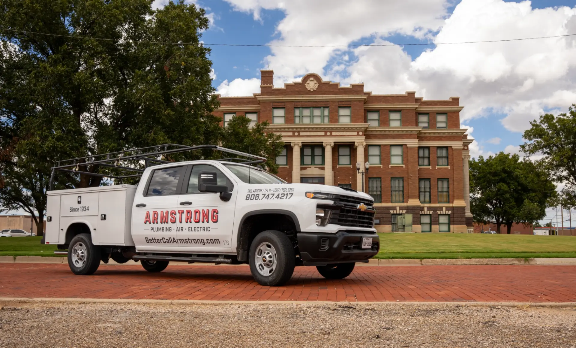 Armstrong service truck in Tahoka, Texas