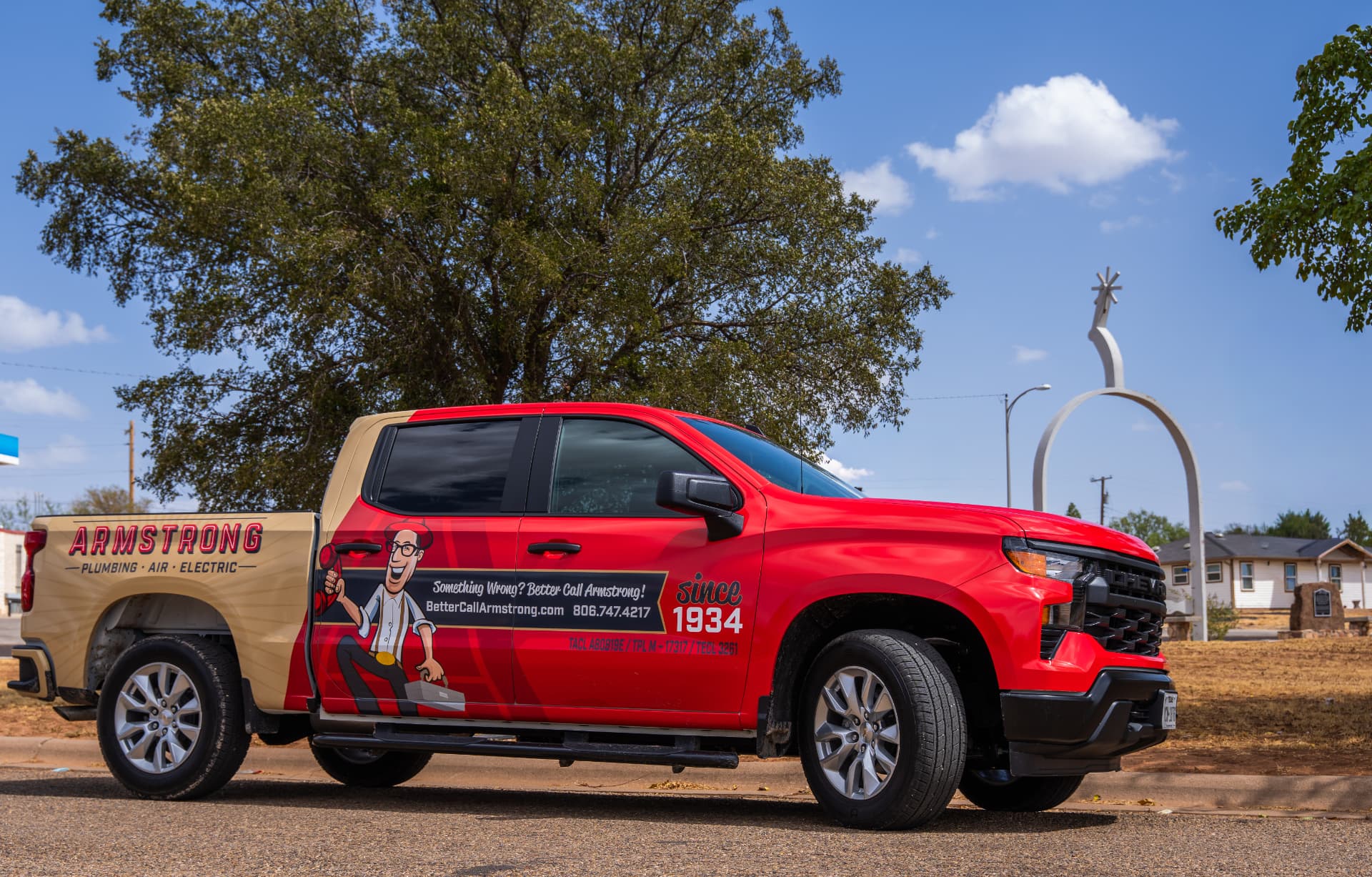 Armstrong service truck in Spur, Texas
