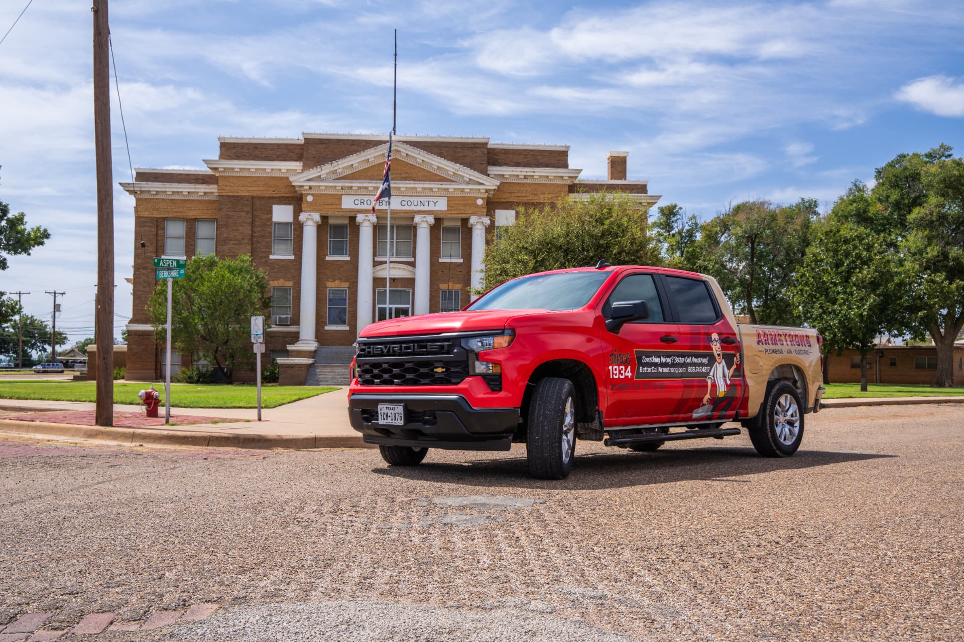 Armstrong service truck in Crosbyton, Texas