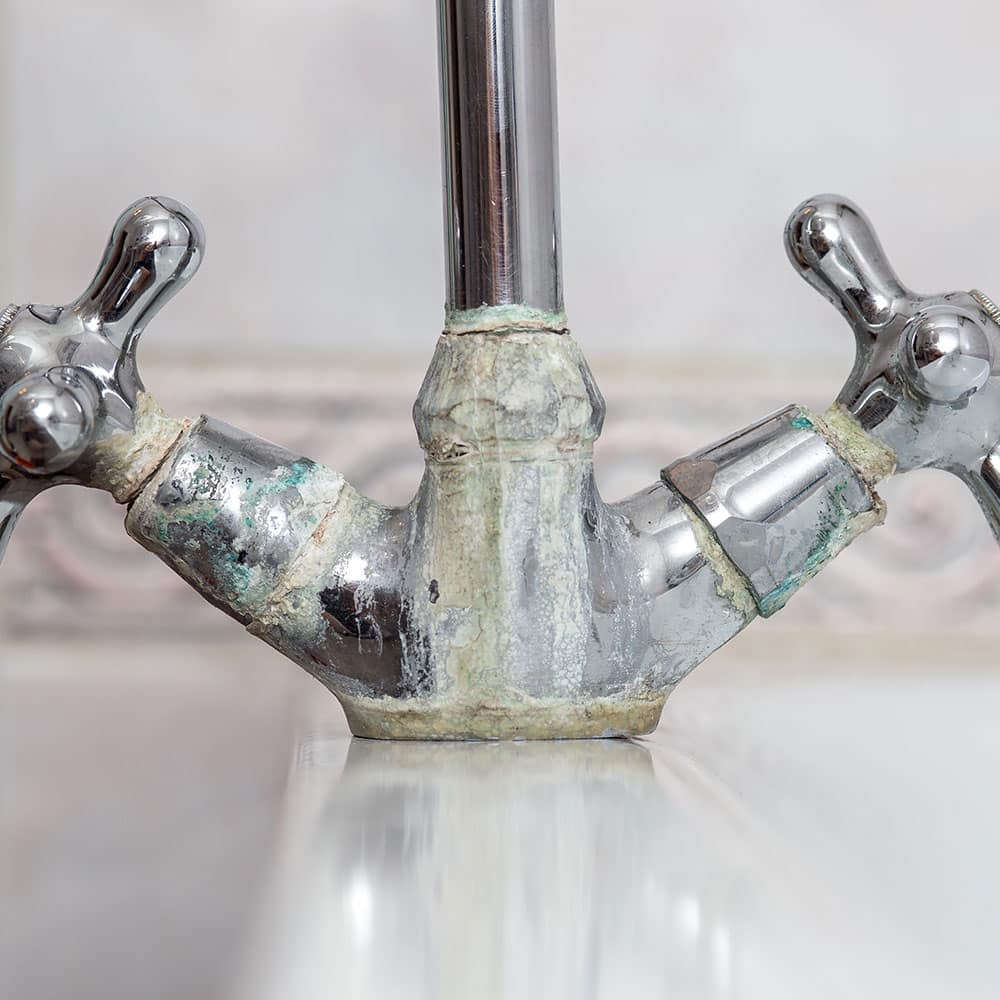 Sink with Calcium Deposits